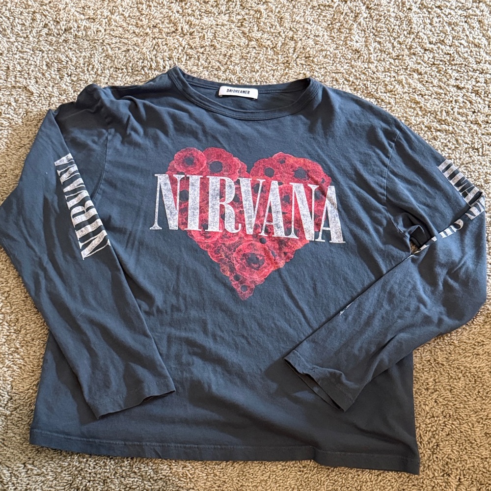 Nirvana long Sleeve Shirt - Red Heart Design
